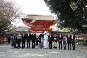 桜咲く京都・下鴨神社の結婚式
