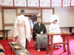 エアコン完備の神社で結婚式