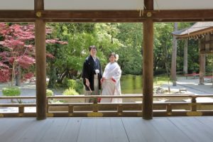 新緑の京都上賀茂神社の結婚式